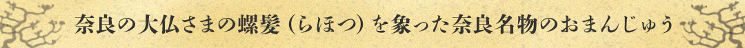 奈良の大仏さまの螺髪（らほつ）を象った奈良名物のおまんじゅう